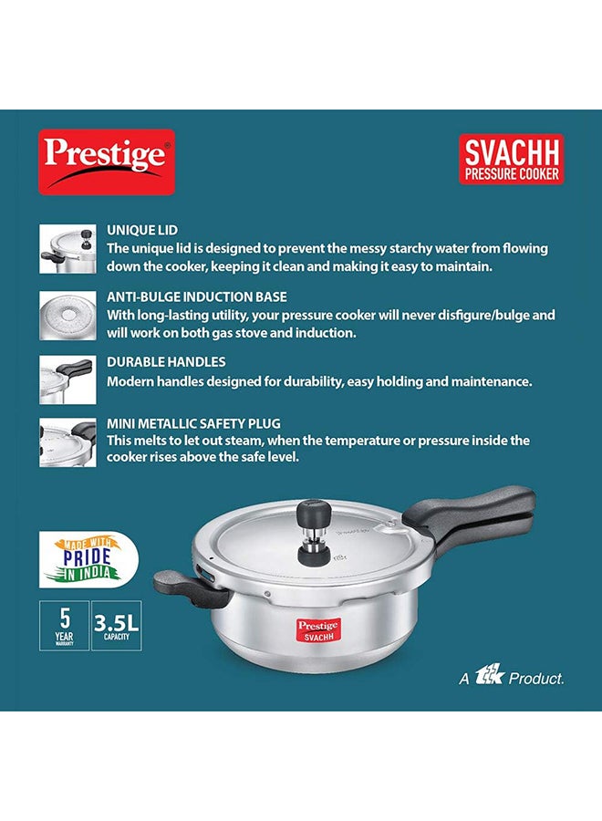 Svachh Aluminium Pressure Cooker Junior Deep pan With Locking Lid 2Liters