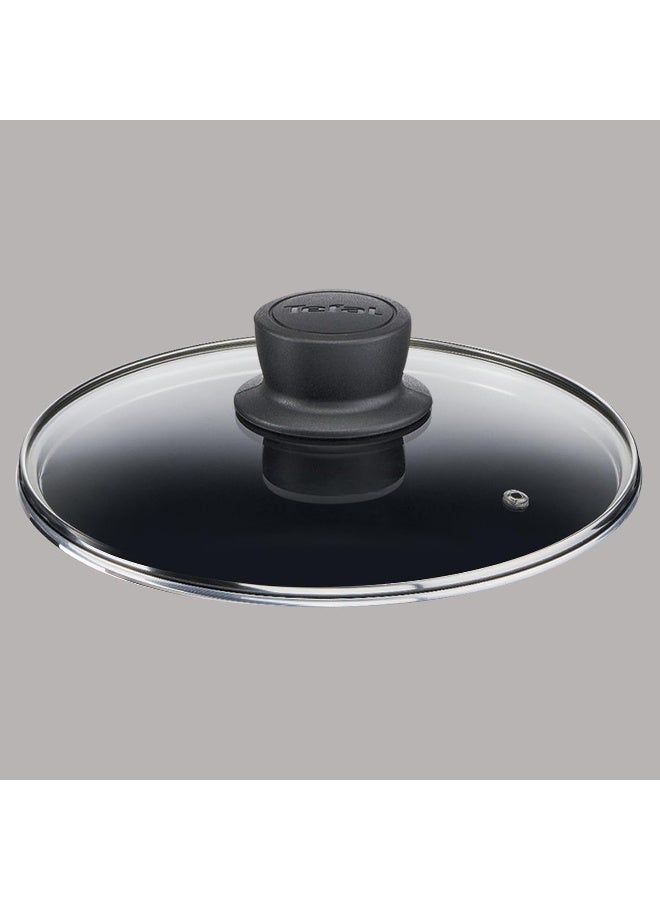 TEFAL Cooking Pot | Tempo Flame 24 cm Non Stick Casserole With Lid | Red | Aluminium | 2 Years Warranty | C3044685 Red with black flames 24cm