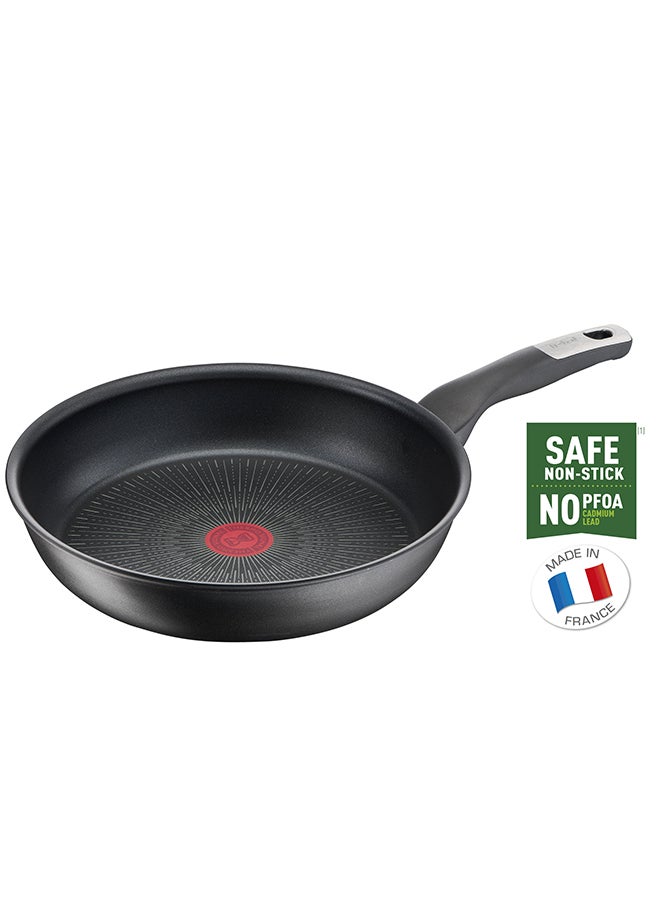 TEFAL Frying Pan | UNLIMITED Frypan 28 cm | Scratch resistance | 100% safe non stick coating | Thermo signal™ | Perfect searing | Made in France | Induction | 2 Years Warranty | G2550602 Black Extra Deepcm