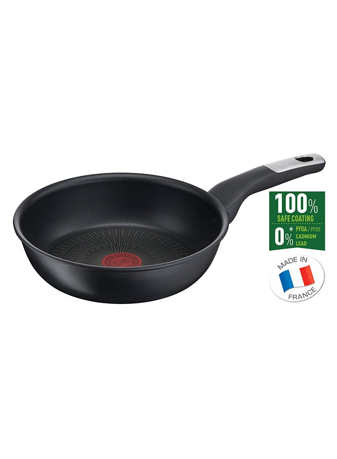 TEFAL Frying Pan | UNLIMITED frypan 22 cm | Scratch resistance | 100% safe non stick coating | Thermo signal™ | Perfect searing | Made in France | Induction | 2 Years Warranty | G2550302 Black 22 cmcm