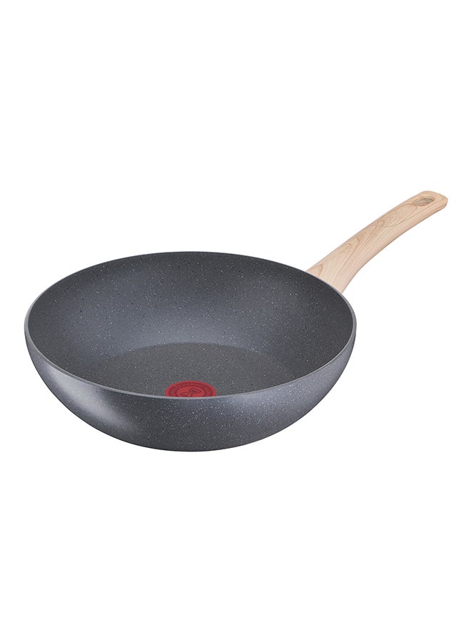 TEFAL Wok Pan | Natural Force 28cm Frying Pan |Easy cleaning |Mineralia+ non-stick coating |Natural minerals|Thermo-signal|Healthy cooking| Stir Fries |Safe| Made in France| 2 Years Warranty|G2661932 Grey Wok Pancm