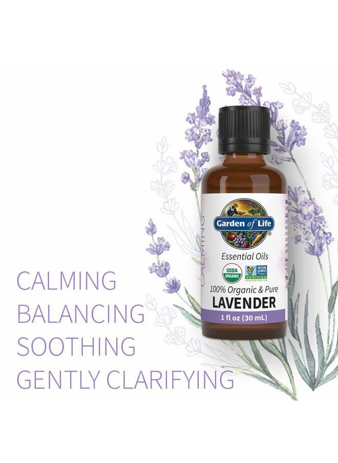 Essential Oil, Lavender 30 ml, USDA Organic & Pure, Clean, Undiluted & Non-GMO - for Diffuser, Aromatherapy, Meditation, Skincare, Sleep - Calming, Relaxing, Soothing, 1 Fl Oz