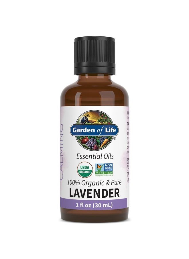 Essential Oil, Lavender 30 ml, USDA Organic & Pure, Clean, Undiluted & Non-GMO - for Diffuser, Aromatherapy, Meditation, Skincare, Sleep - Calming, Relaxing, Soothing, 1 Fl Oz