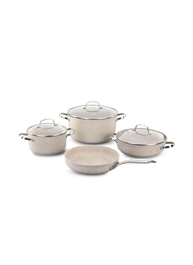 Granita Alu. 7 pcs. Cookware Set-Low Casserole 26X7 Cm/3.5 L / Frypan 26X5 Cm/2.5 L / Casserole 20X10,5 Cm/3.0 L / Casserole 24X12,5 Cm/5.0 L