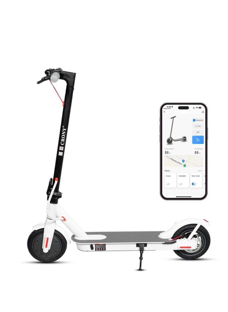 W563 Fast E-Scooter For Kids/Teens, Up To 45kilo/H, 250w Motor, 36v 7.8ah Battery, App Controlled Lightweight Foldable With Led Headlights High-Speed Electric Scooter, Anti-Slip Deep-Tread Rubber Tires, Rear Disc Brake, 100kg Max Load, Smart Scooter With App Connectivity, Portable Aluminum Frame For Adults, Heavy-Duty, Travel-Ready Design – White
