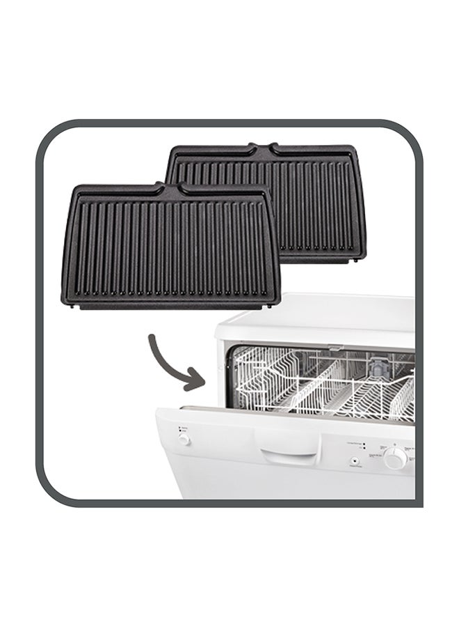 Ultracompact Grill, Comfort with Barbecue Position and Adjustable Thermostat, for indoor grilling 1700 W GC302528 Red