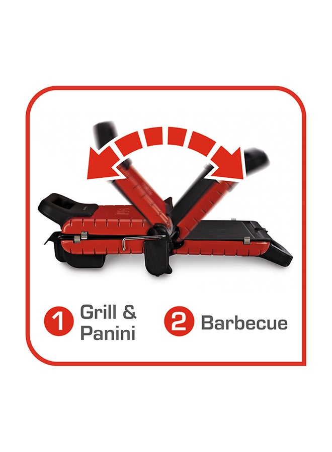 Ultracompact Grill, Comfort with Barbecue Position and Adjustable Thermostat, for indoor grilling 1700 W GC302528 Red