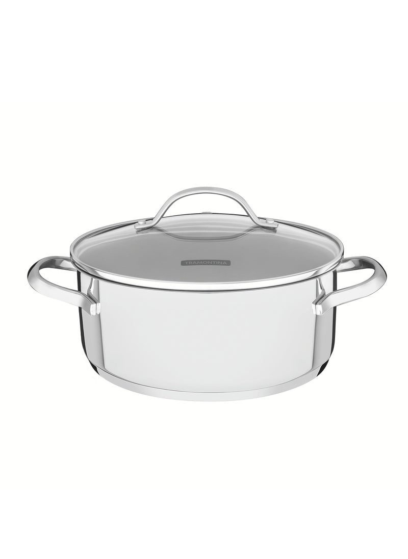 Since 1911,Made in Brazil- Una Shallow Casserole, 16cm, Stainless Steel, Tri-Ply Base, Even Heat Distribution, 1.4L Capacity, Culinary Excellence, Premium Quality, Bold Design, Glass Lid, Special Meals, Kitchen Companion, Efficient Cooking, Uniform Cooking, Everyday Culinary, Modern Design, Culinary Masterpieces, Sophisticated Kitchen, Convenience, Premium Cookware, Kitchen Delights, Kitchen Style, Kitchen Performance, Culinary Creations