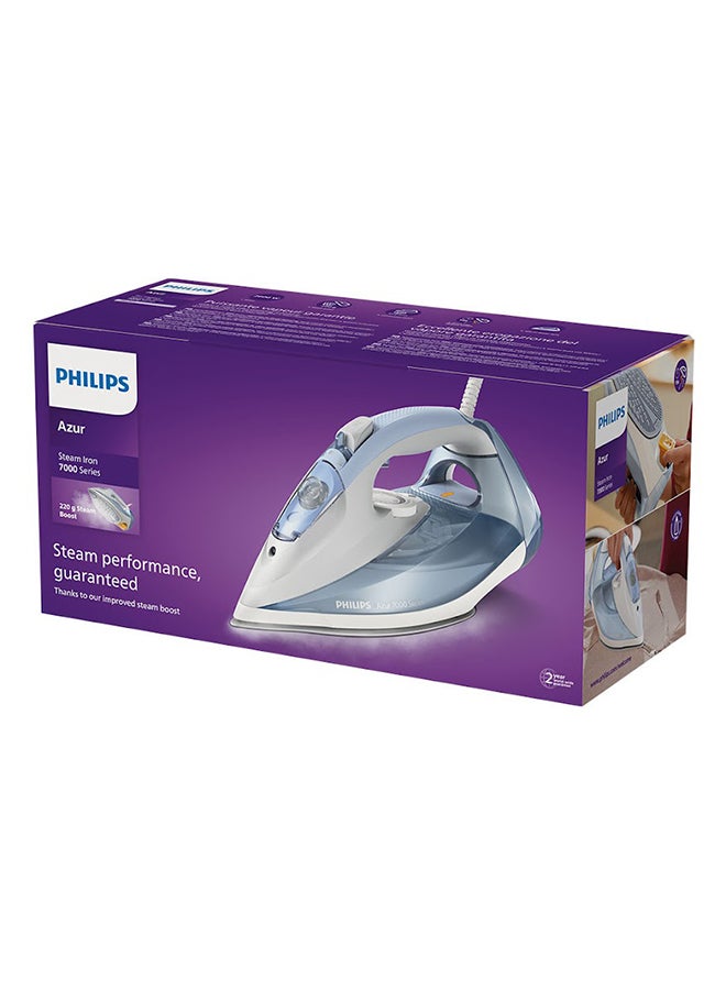 Steam Iron Series 7000 - 45g/min Continuous Steam, 300 ml 2600 W DST7011/26 Light Blue/Grey