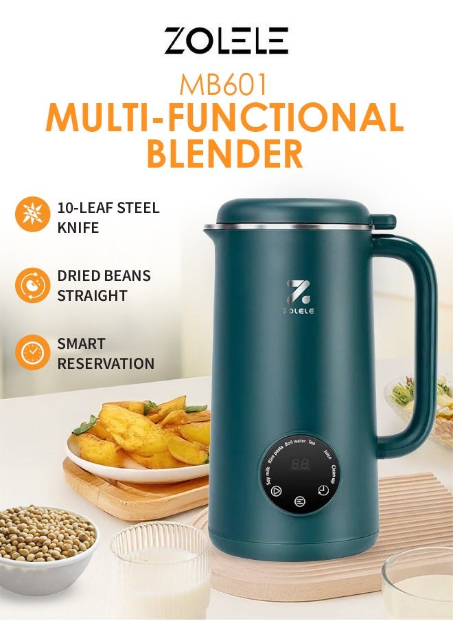 Multi-Funtional Juice Blender & Electric Kettle with 10 Stainless Steel Blades, 4 Blending Modes & 600ml and Capacity BPA-Free MB601  - Green