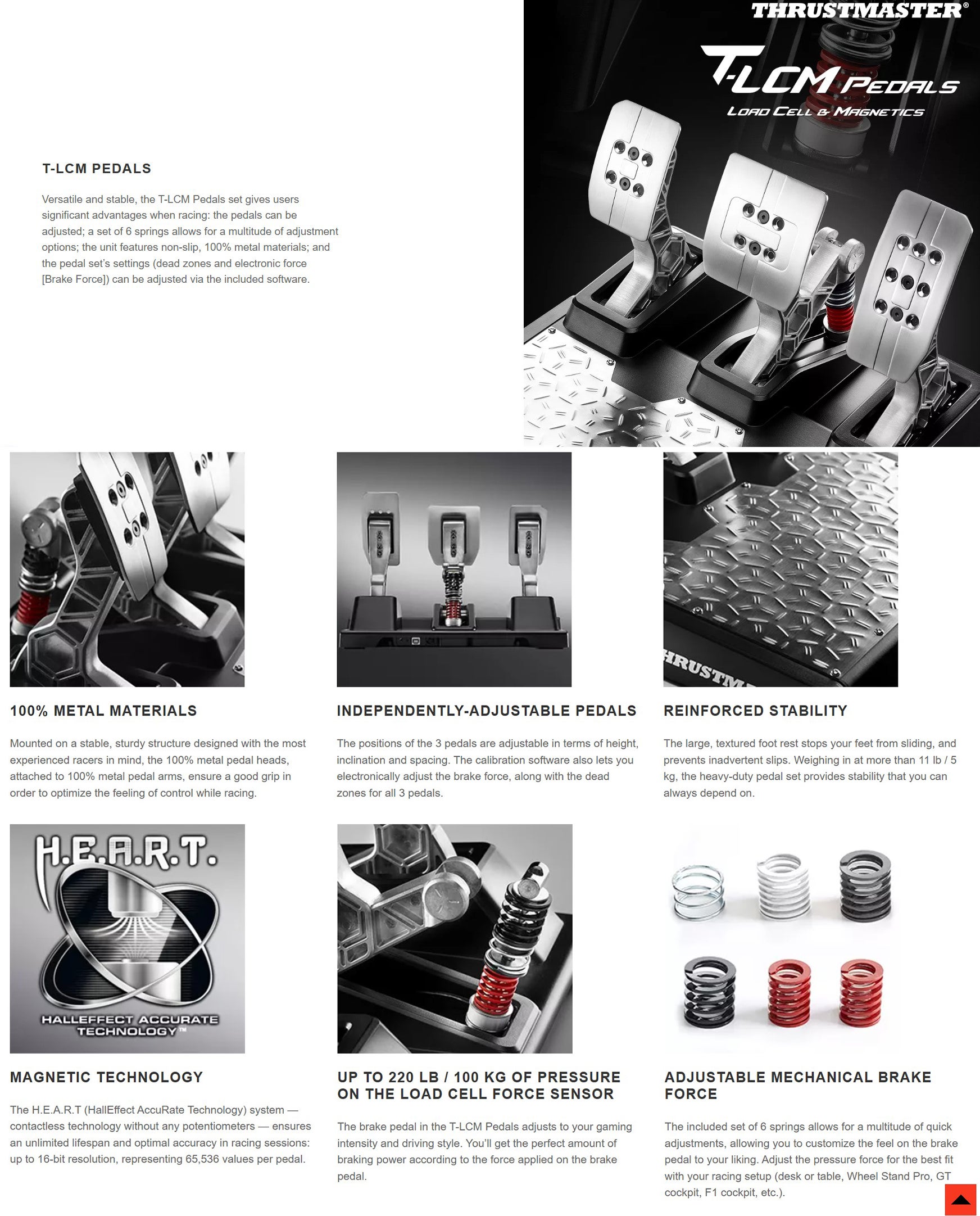 T-Lcm Pedals - Magnetic And Load Cell Pedal Set For PS5, PS4, Xbox Series X/S, Xbox One & PC