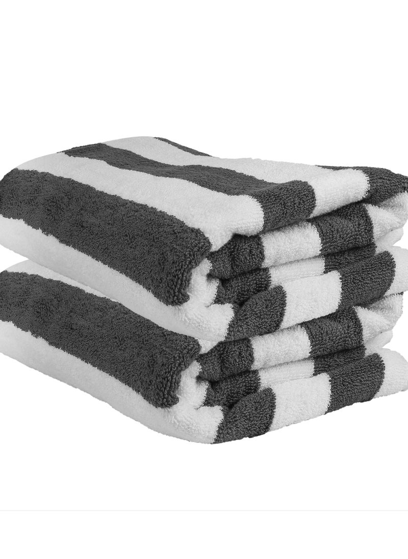 2-Pieces Oversized Beach Towels Extra Large 100% Cotton Summer Pool Cabana Stripe Highly Absorbent And Soft Towel