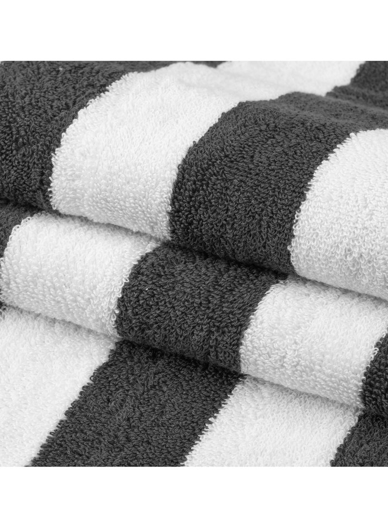 2-Pieces Oversized Beach Towels Extra Large 100% Cotton Summer Pool Cabana Stripe Highly Absorbent And Soft Towel