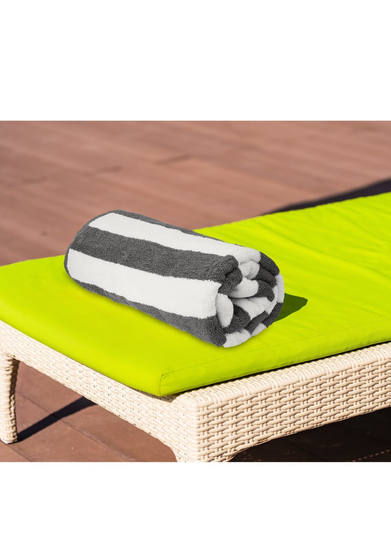 2-Pieces Oversized Beach Towels Extra Large 100% Cotton Summer Pool Cabana Stripe Highly Absorbent And Soft Towel