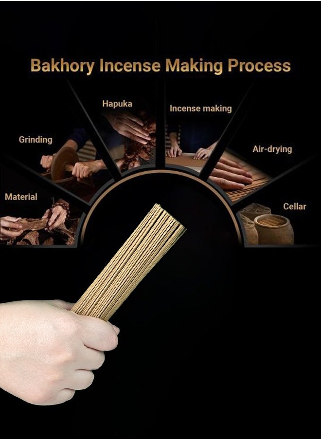Cambodian Oud Incense Sticks, 1.44mm Thick 275 Agarwood Incense Sticks with Elegant Copper Burner, 50 gram