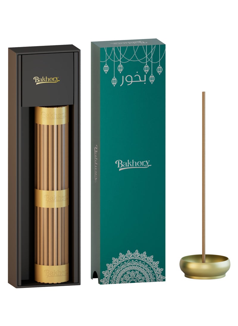 Cambodian Oud Incense Sticks, 1.44mm Thick 275 Agarwood Incense Sticks with Elegant Copper Burner, 50 gram