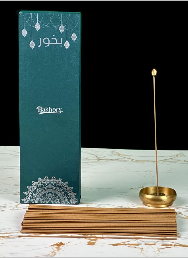 Cambodian Oud Incense Sticks, 1.44mm Thick 275 Agarwood Incense Sticks with Elegant Copper Burner, 50 gram