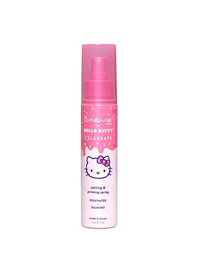 x Hello Kitty - Korean Skin Care Celebrate Priming & Setting Facial Spray (Rose Water & Diamond) - Hydration, For Makeup, Natural Essence