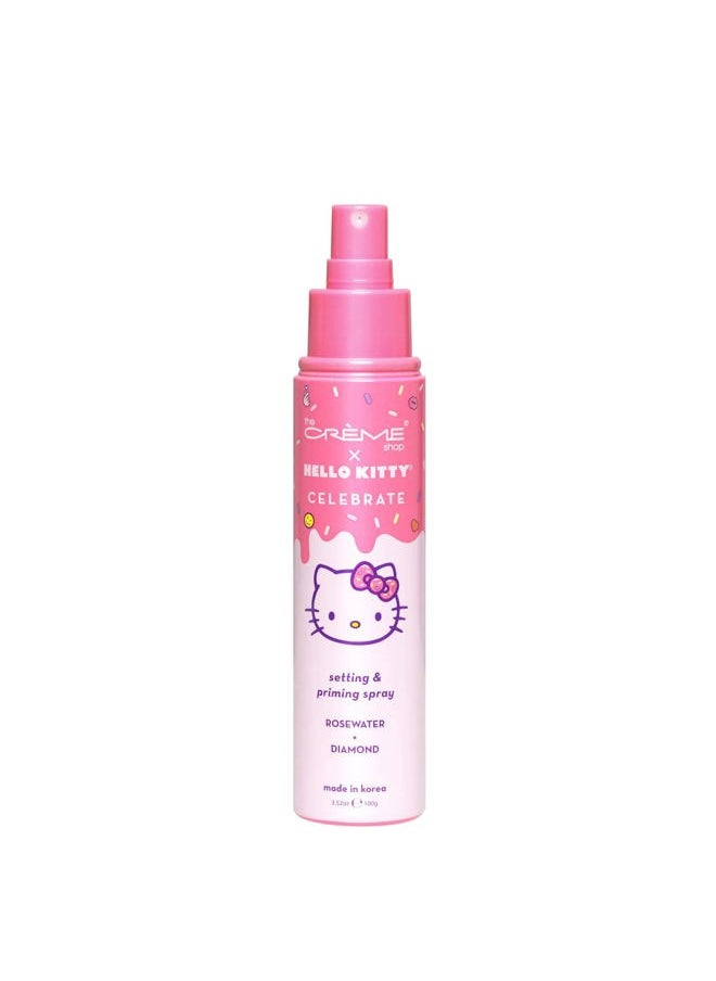 x Hello Kitty - Korean Skin Care Celebrate Priming & Setting Facial Spray (Rose Water & Diamond) - Hydration, For Makeup, Natural Essence