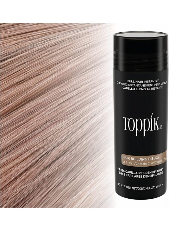 Hair Building Fibers Instant Hair Concealer for Thinning Hair, Hair Fiber for Men & Women, Texture Powder with Natural Keratin, Long-Lasting Hair Color - Light Brown 27.5grams