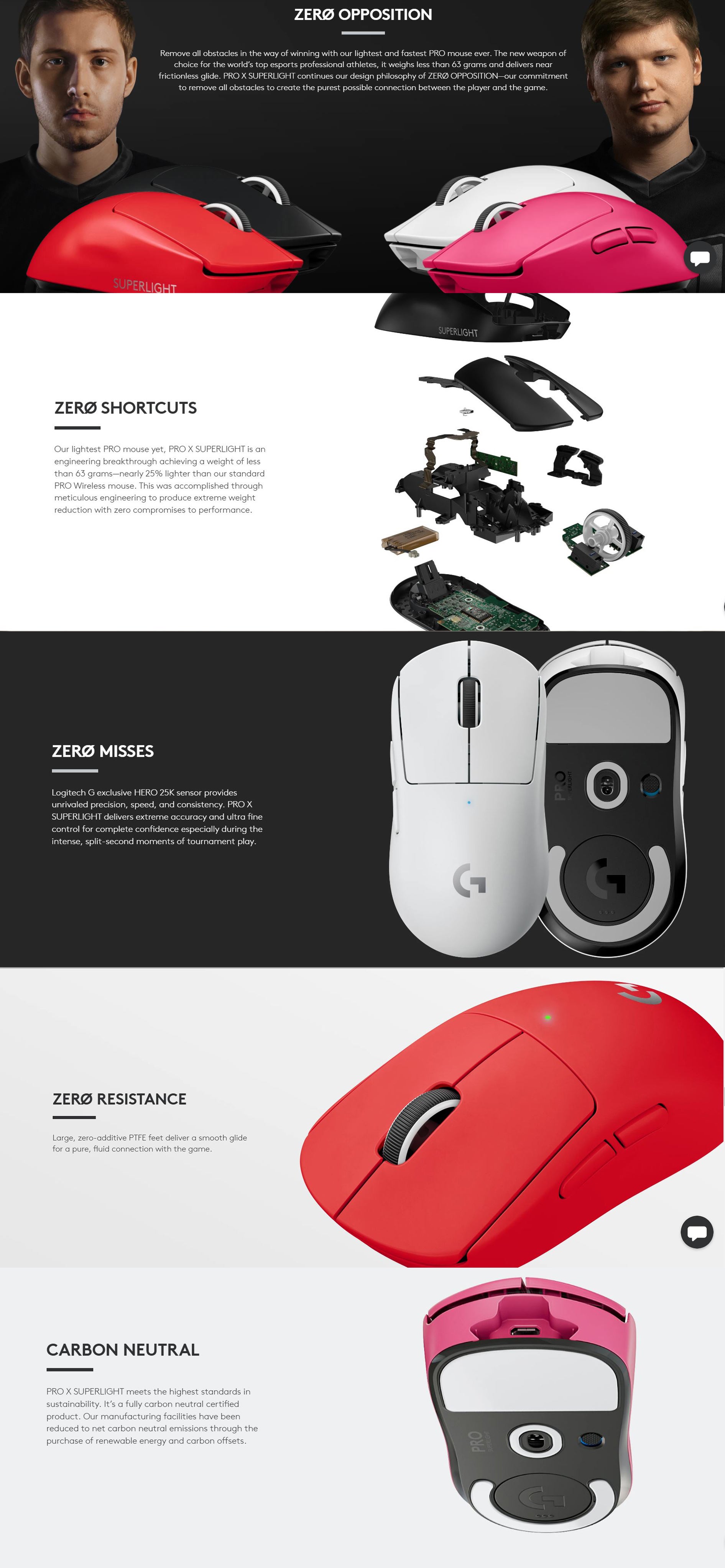 Logitech G Pro X Superlight Wireless Gaming Mouse - Red