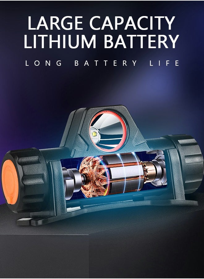 Rechargeable Waterproof  LED Headlamp with 2 Lights and Adjustable Headlight Beam for Running Camping Cycling Outdoor Adults Kids