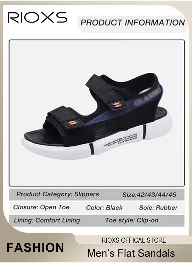 Flat Sandals For Men, Casual Open Toe Water Sandal, Men's Breathable Non-Slip Beach Sandals, Mens Sport Sandals With Back-Strap, Outdoor Fisherman Sandals For Men, Non-slip Lightweight Walking Hiking Sandals, Water Shoes