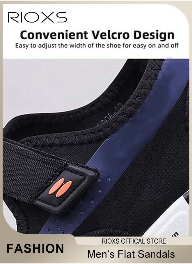 Flat Sandals For Men, Casual Open Toe Water Sandal, Men's Breathable Non-Slip Beach Sandals, Mens Sport Sandals With Back-Strap, Outdoor Fisherman Sandals For Men, Non-slip Lightweight Walking Hiking Sandals, Water Shoes