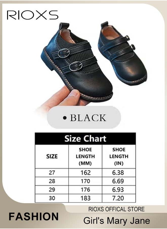 Girl's Mary Jane, Formal Dress Shoes, Classic School Uniform Shoes, Faux Leather Shoes, Fashion Dance Flats For Toddler/ Little Kid, Black Princess Shoes, Birthday Party Flats, Toddler Mary Janes, Girl's Black School Shoes