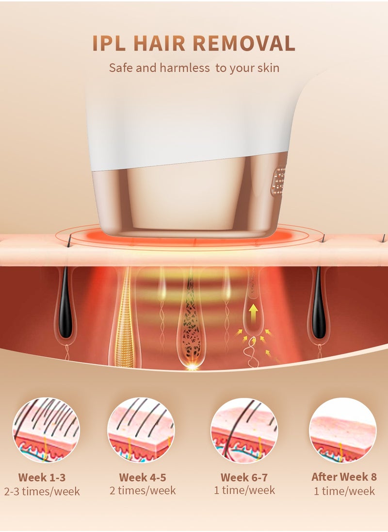 Laser Hair Removal Results in 4 weeks Permanent IPL Hair Removal with 9 Energy Levels 3 Functions 999900 Flashes