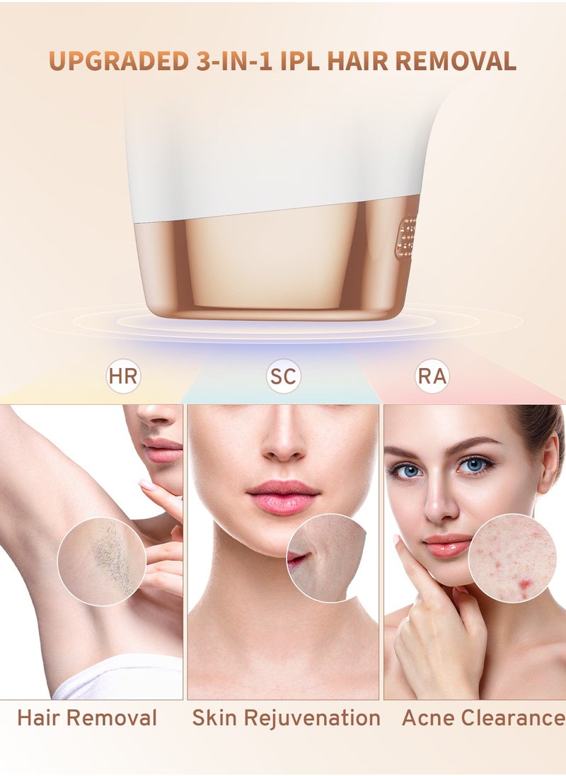 Laser Hair Removal Results in 4 weeks Permanent IPL Hair Removal with 9 Energy Levels 3 Functions 999900 Flashes