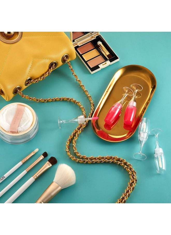 20 Pcs 8 Ml/ 0.27 oz Lip Gloss Tubes Mini Wineglass Shaped Empty Lip Gloss Tube Lip Balm Containers Mini Refillable Bottles Lip Glaze Container with 2 Pieces Funnels for Women(Transparent)