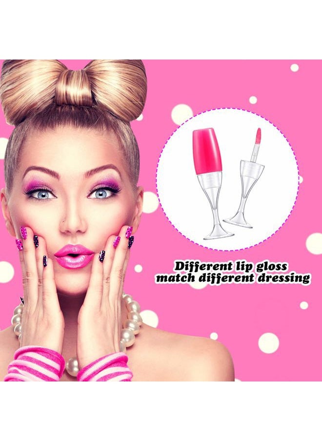 20 Pcs 8 Ml/ 0.27 oz Lip Gloss Tubes Mini Wineglass Shaped Empty Lip Gloss Tube Lip Balm Containers Mini Refillable Bottles Lip Glaze Container with 2 Pieces Funnels for Women(Transparent)