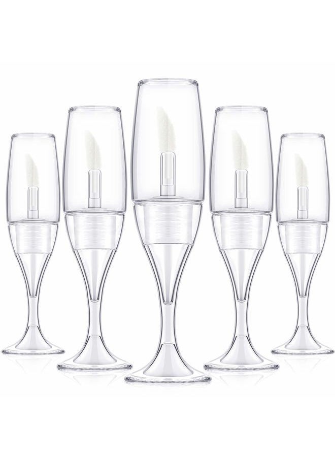20 Pcs 8 Ml/ 0.27 oz Lip Gloss Tubes Mini Wineglass Shaped Empty Lip Gloss Tube Lip Balm Containers Mini Refillable Bottles Lip Glaze Container with 2 Pieces Funnels for Women(Transparent)