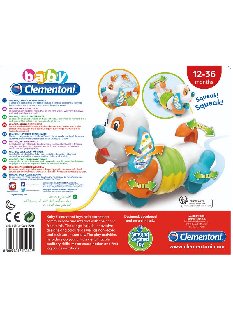 Clementoni Pull Along Dog for Baby Toddlers | Interactive Toy for Baby and Toddler | Helps with Motor Skill Development | Bright Colors | Early Development Toy | Perfect Gift for Baby and Toddler