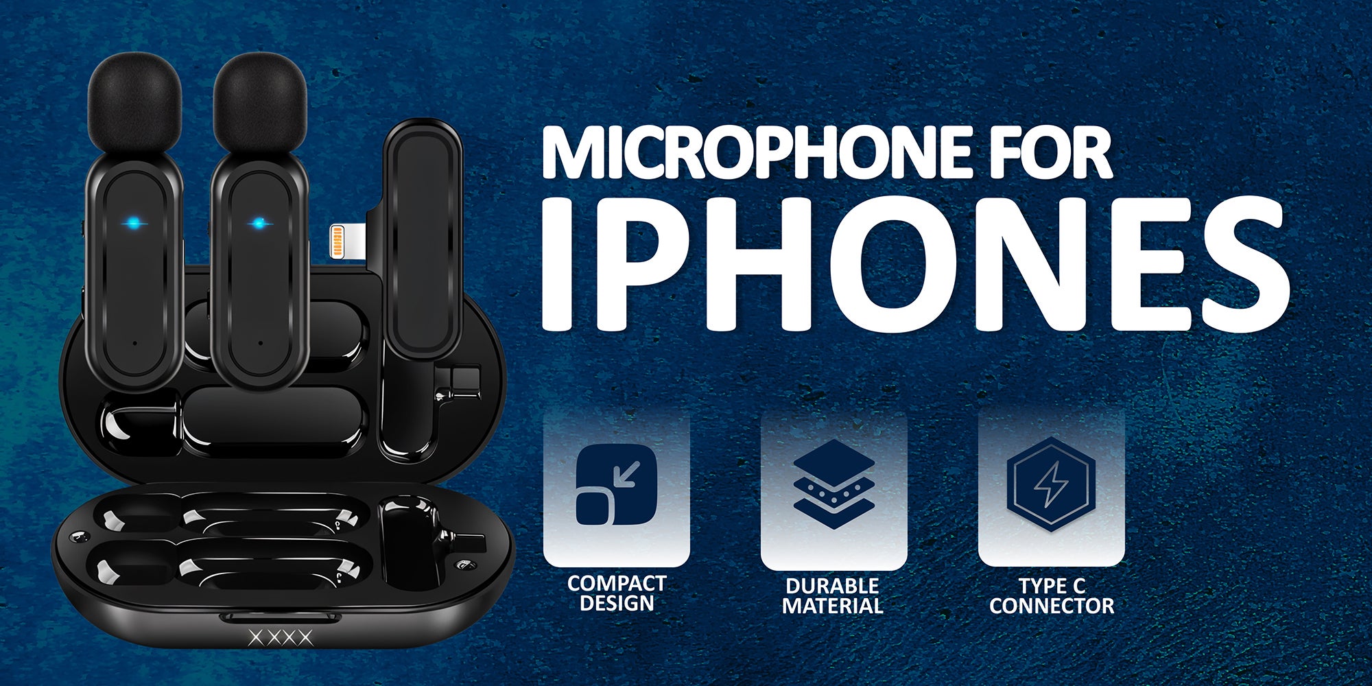 Wireless Lavalier Microphone for iPhone iPad, Plug and Play Mini Mic with Charging Bin Earbud for YouTube TikTok Live Streaming Gaming (2 Lightning Mics)