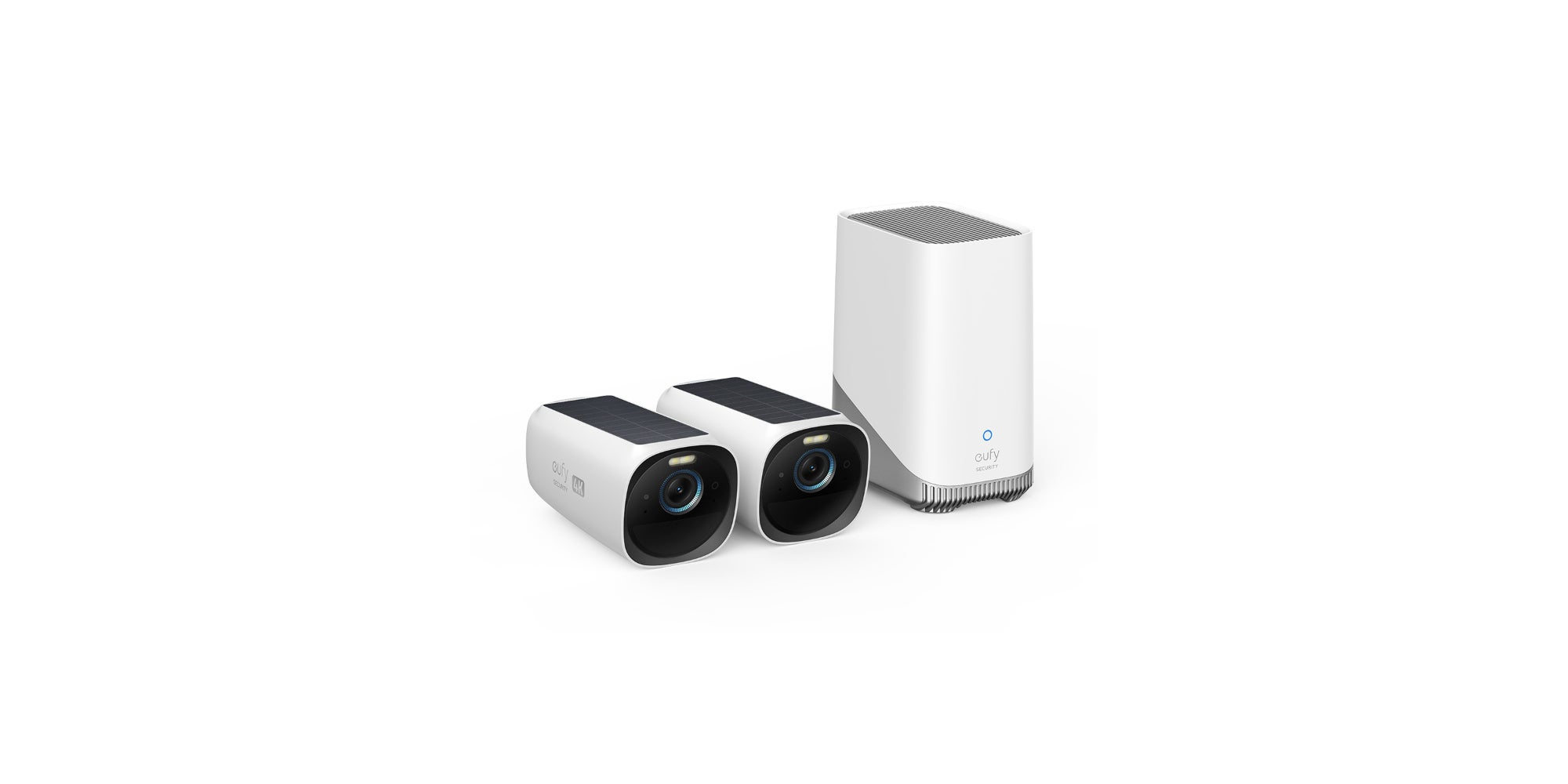 Security eufyCam 3 4-Cam Kit, Security Camera Outdoor Wireless, 4K Camera with Integrated Solar Panel, Forever Power, Face Recognition AI, Expandable Local Storage, Spotlight, No Monthly Fee