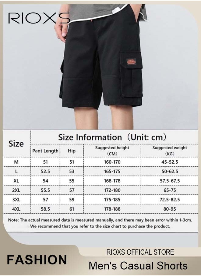 Men's Casual Loose Shorts, Outdoor Quick Drying Sports Short Pants, Stretch Short With Multiple Pockets, Relaxed Fit Cotton Blend Work Shorts, Lightweight Running Shorts, Comfy Breathable Athletic Shorts