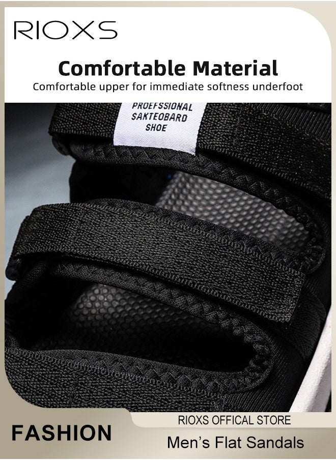 Men's Casual Open Toe Sandals, Water Sandal, Non Slip Beach Sandals, Breathable Sneakers, Pool Slide Adjustable Flat Shoes With Back-Strap, Lightweight Slides Sandals, Comfort Flat Slip-ons