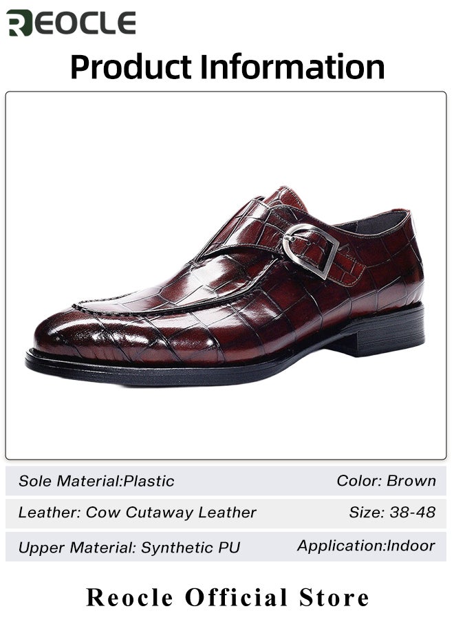 Men's Loafer Buckle Shoes with Stylish Lace-up & Anti-slip and Wear-resistant Soles & High-quality Upper Business Dress Shoes for Men