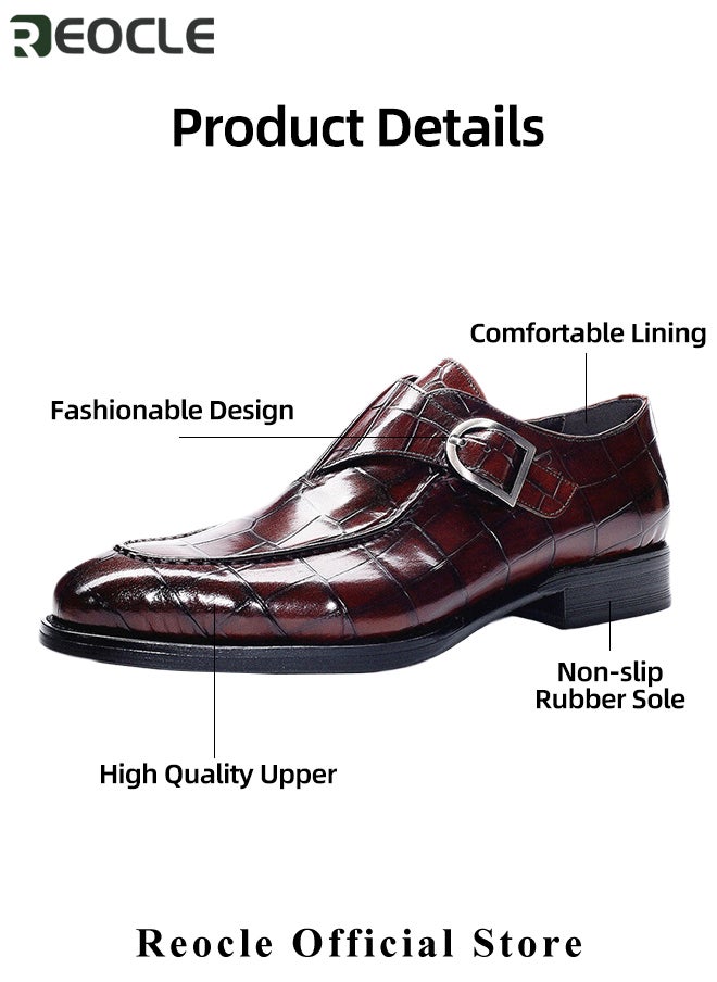 Men's Loafer Buckle Shoes with Stylish Lace-up & Anti-slip and Wear-resistant Soles & High-quality Upper Business Dress Shoes for Men