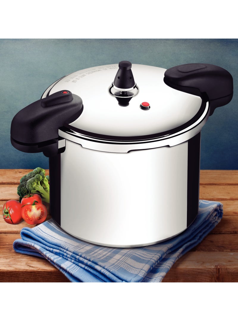 8Liters Since 1911, Made in Brazil - 24CM PRESSURE COOKER 8,0L VALENCIA Polished Aluminum
