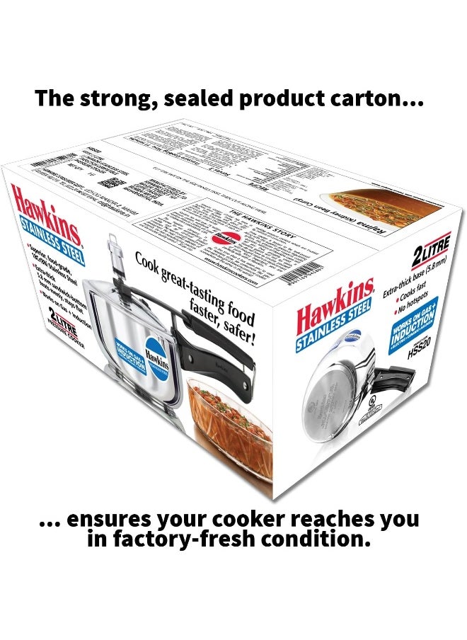 2 LitersLiters 2 Liters, Stainless Steel Pressure Cooker, Inner Lid, Induction Compatible, Silver Silver