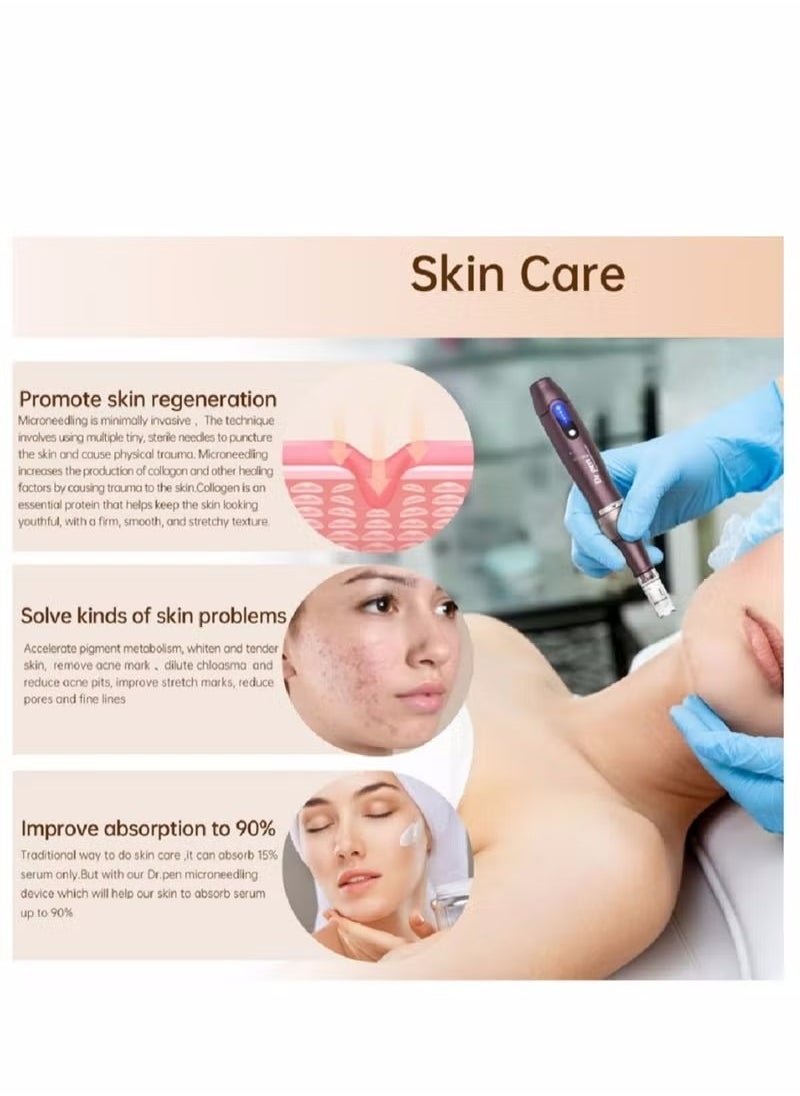 Dr.pen A10 Microneedling Pen Wireless Electric Derma Pen with 2 Replacement Cartridges
