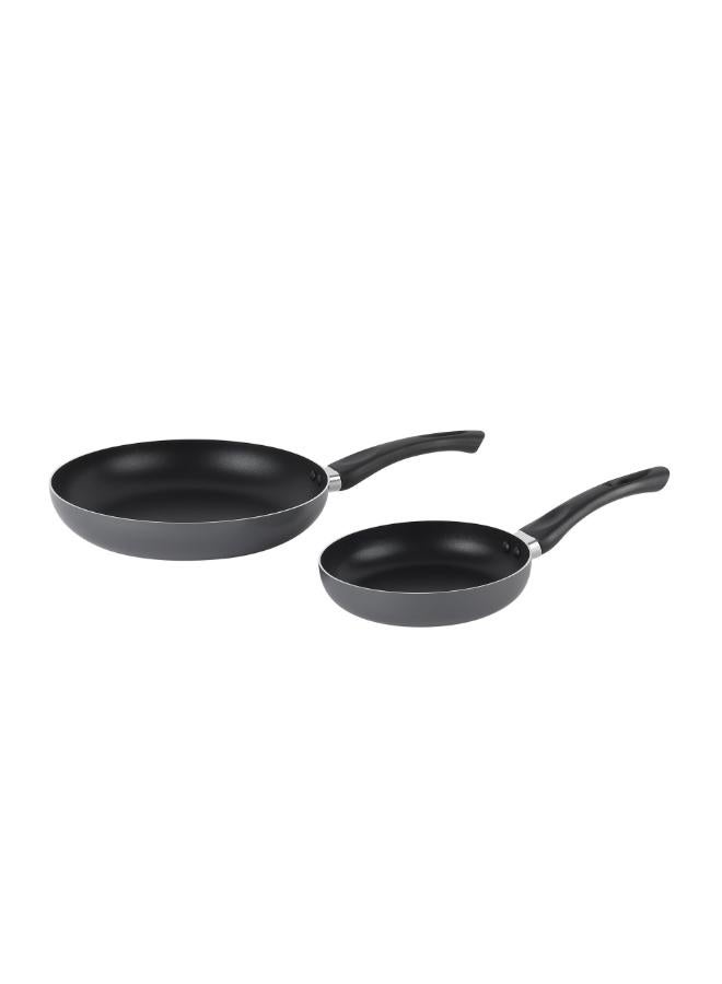 Royalford 10pcs Non Stick Cookware Set RF11972 Press Aluminum Body with 3 Layer Coating CD Base Bakelite Handles and Tempered Glass Lid Grey Large