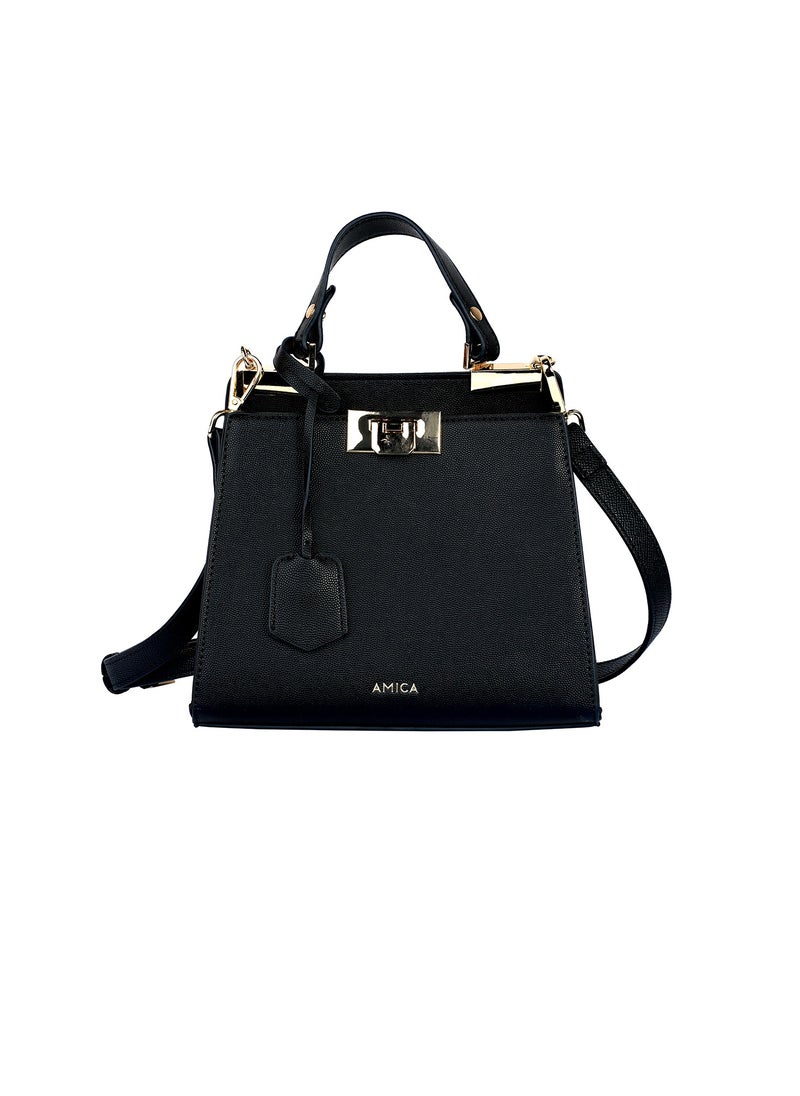 AMICA Zoe Leather Mini Crossbody Handbag for Ladies Top Handle