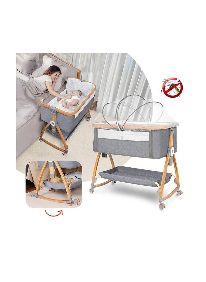 Bedside Cot Newborn Bassinet Mobile Portable Children's Sleeper Cot Folding Crib