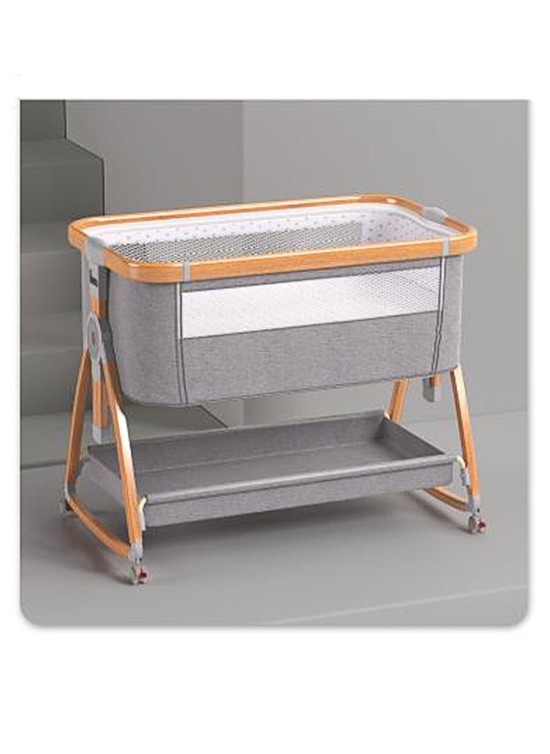 Baby Bassinet, Bedside Bassinet for Baby, 6 Height Adjustable Baby Bed, 3 in 1 Bassinet Bedside Sleeper with Wheels, Mosquito Net, Portable Bedside Crib for Infant/Baby/Newborn (Light Grey)