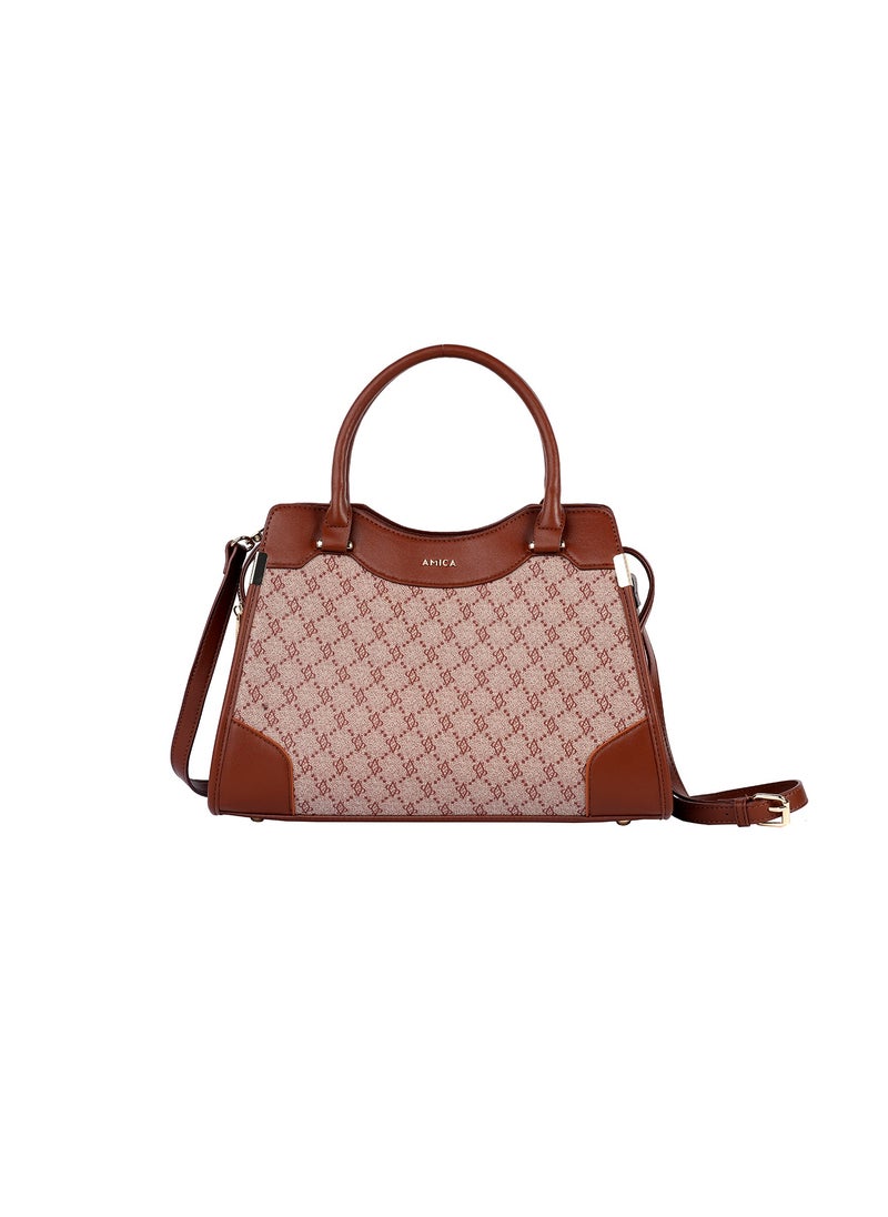 Fallon Signature Monogramed Women’s Satchel Handbag