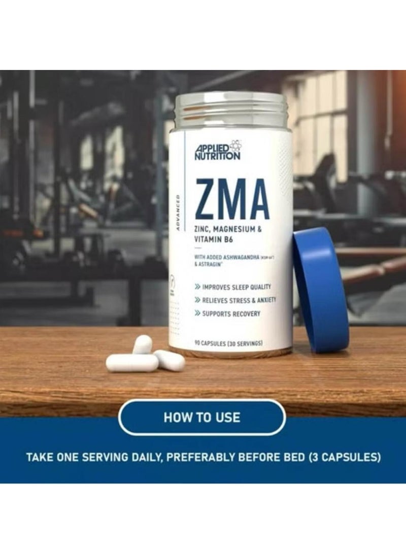 Applied Nutrition ZMA ZINC, MAGNESIUM & VITAMIN B6, 30S, 90 Caps